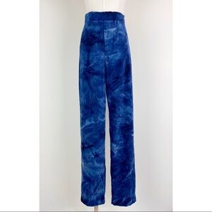 Vintage 90's Blue Marble-Dye High Rise Trousers